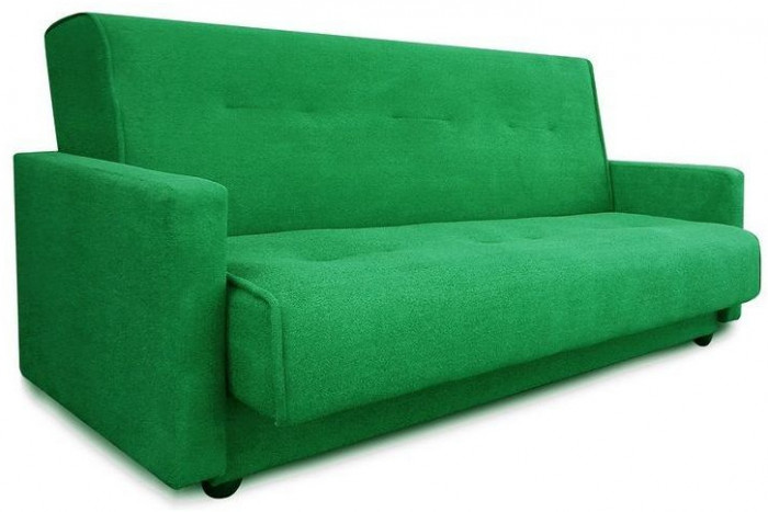 Раскладной диван-кровать, прямой, книжка, цвет зеленый, Милан 140