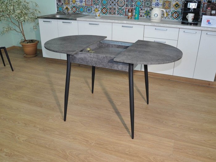 Обеденная группа Стиль-1 / Стул Х 4 шт. / Цемент темный/черный / бид 01