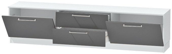 Тумба-4 под ТВ напольная "Иннэс-7", Белый/Графит