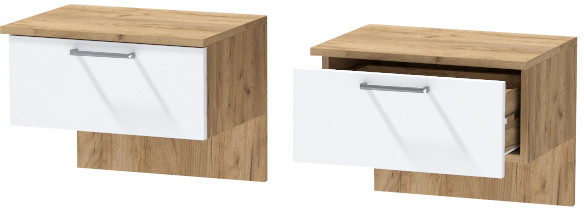 Тумба приставная "Иннэс-7", Крафт золотой/Белый