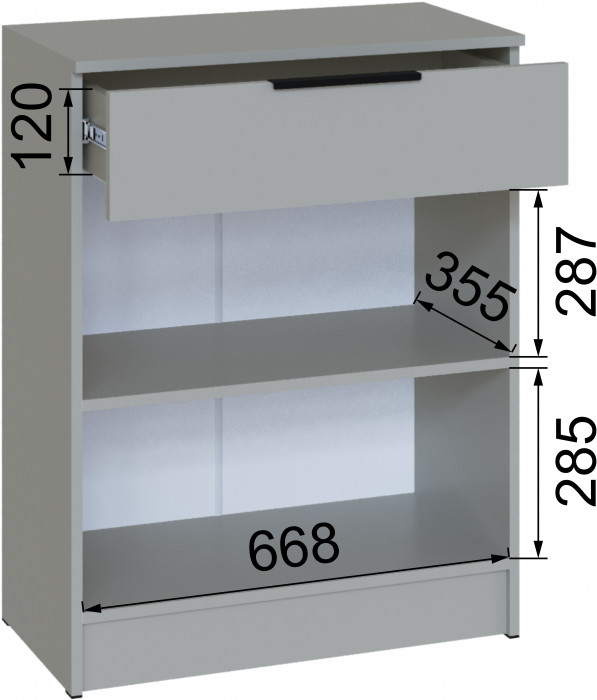 Обувница Мадрид (0,7), Камень серый