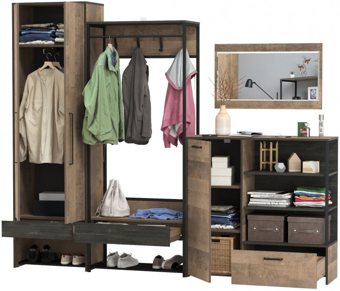 Трувор Прихожая 234, дуб гранж песочный/интра