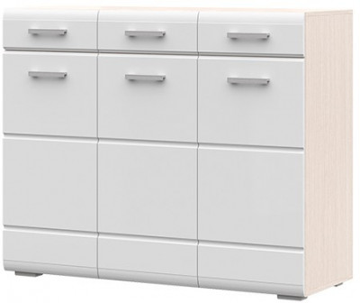 Симба комод (1200*985*442) дуб белфорт/белый глянец