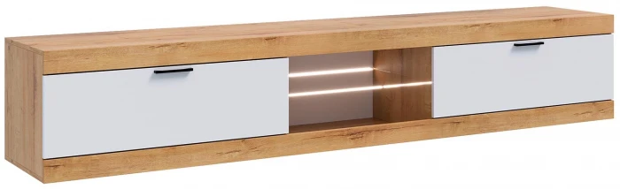 Прага Модульная Гостиная, вариант №2, Дуб Вотан/Белый глянец