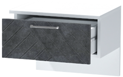 Тумба приставная "Иннэс-7", Белый/Бетон графит