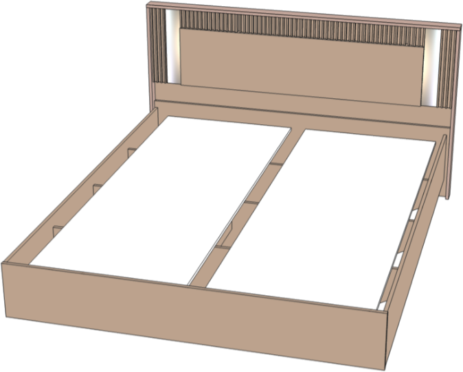 Кровать полутороспальная 140х200 "Харди" с зеркальными вставками - Латте/Ирландский ликер