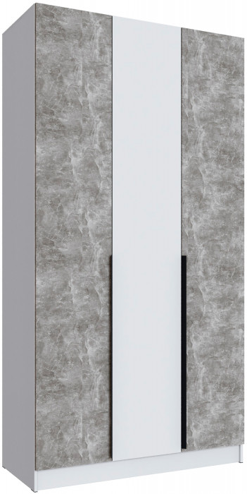 Шкаф Мадрид (1,2) с 3 ящ. внутри без зеркала, Белый/Ателье светлое