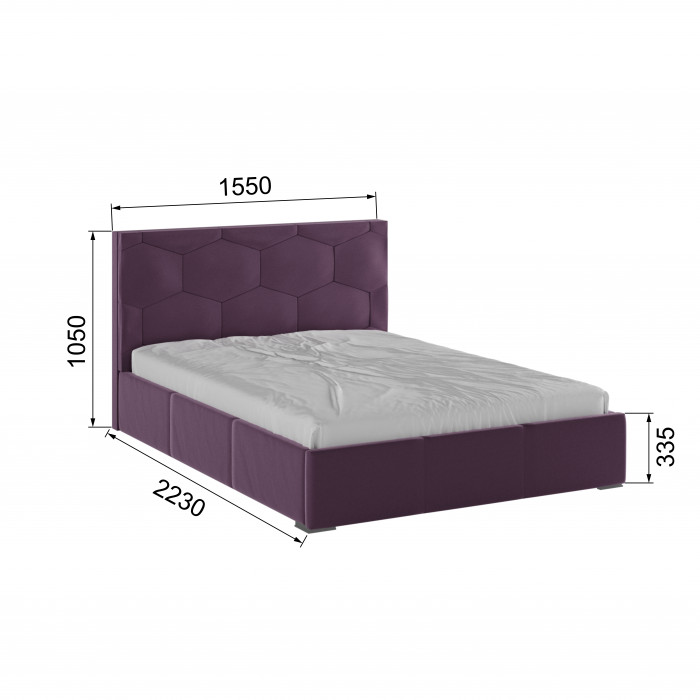 Манука Кровать интерьерная 140 винный, ПМ