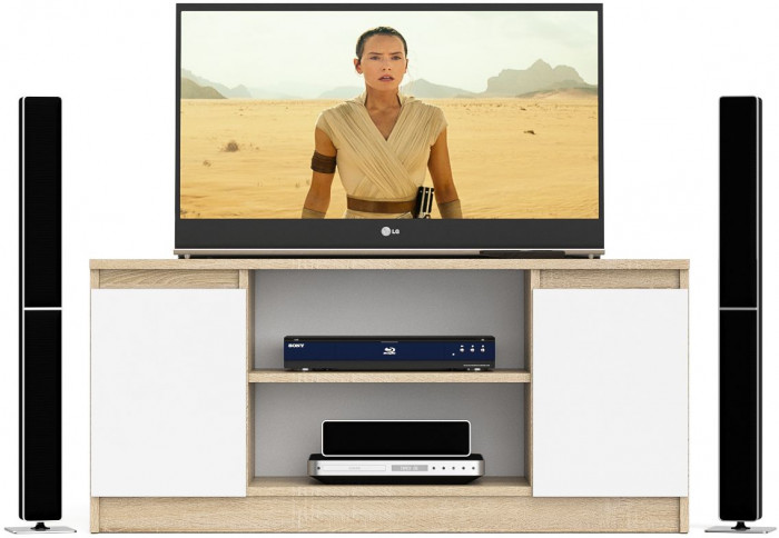 Мори Тумба ТВ МТВ1200.1, дуб сонома/белый