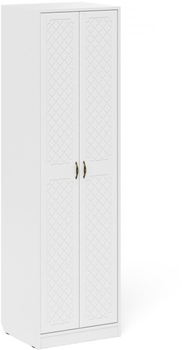 Прихожая П-6 Компоновка № 08, белая шагрень/фасады МДФ белое дерево фрезеровка ромб