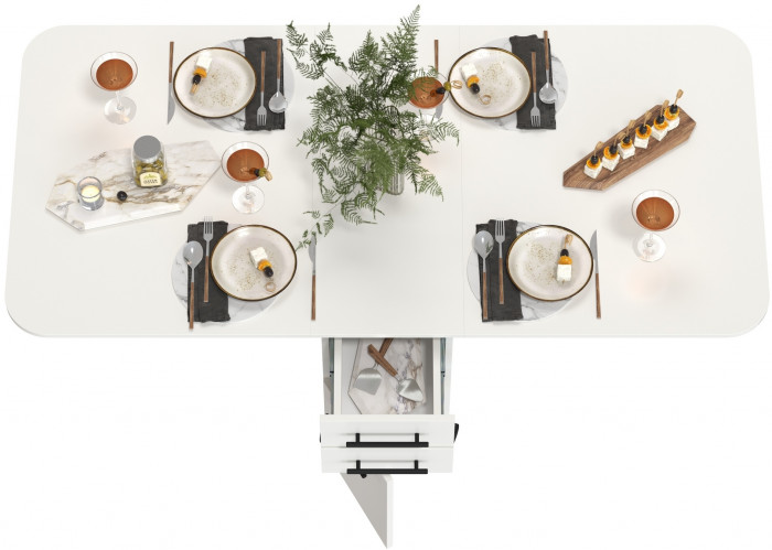 Стол-книжка с ящиками 1-6702бел, белый