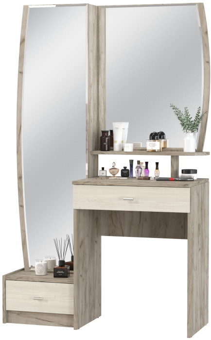 Трюмо 4-25102дкс/скан.д.б. Сицилия, дуб крафт серый/скандинавское дерево белое