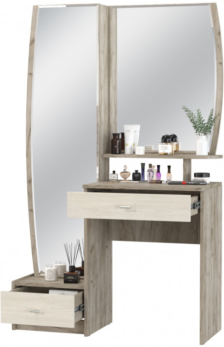 Трюмо 4-25102дкс/скан.д.б. Сицилия, дуб крафт серый/скандинавское дерево белое