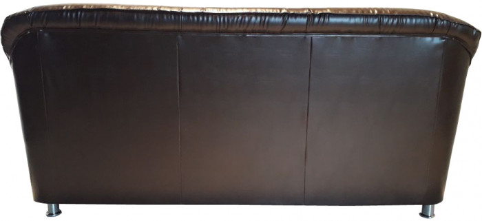 Диван кожаный черный, прямой 2-х местный, для дома, офиса, гостиной, кабинета Карелия