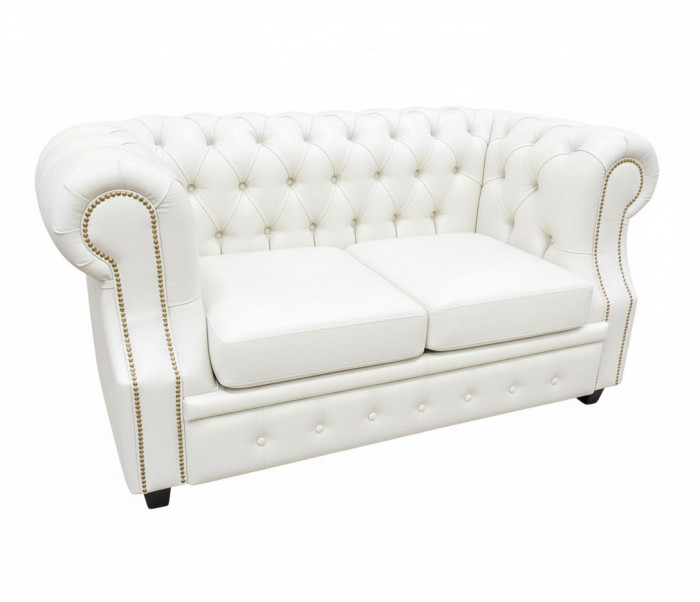 Диван Честер ЛОФТ 2-х местный, белый