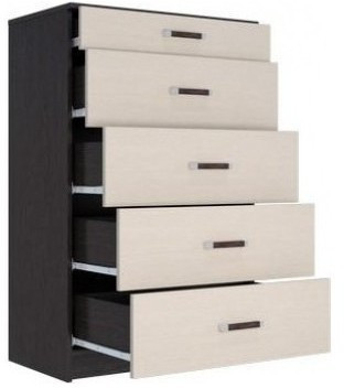 Вега К-05 Комод 5 ящиков (Венге / дуб молочный)