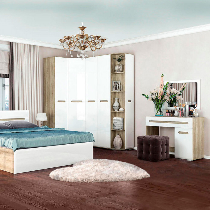 Спальня "Наоми" ПН-14 дуб каньон/белый глянец МF07