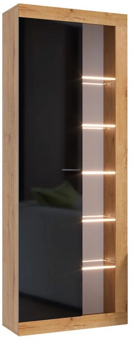 Прага Модульная Гостиная, вариант №2, Дуб Вотан/Черный глянец