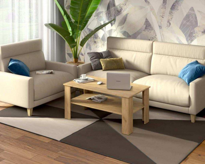 Стол журнальный СЖ-5 дуб крафт золотой