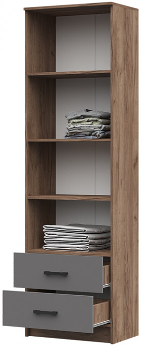 ШК-201 Машенька ЛДСП шкаф полка (600*2020*380) дуб крафт табачный/серый графит