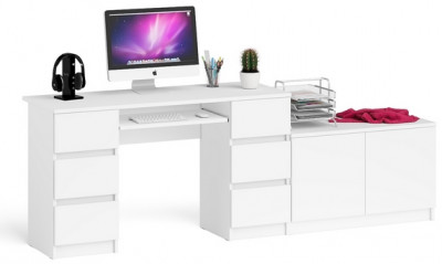 Мори компьютерный стол МС-2 + Тумба МА900.1, белый
