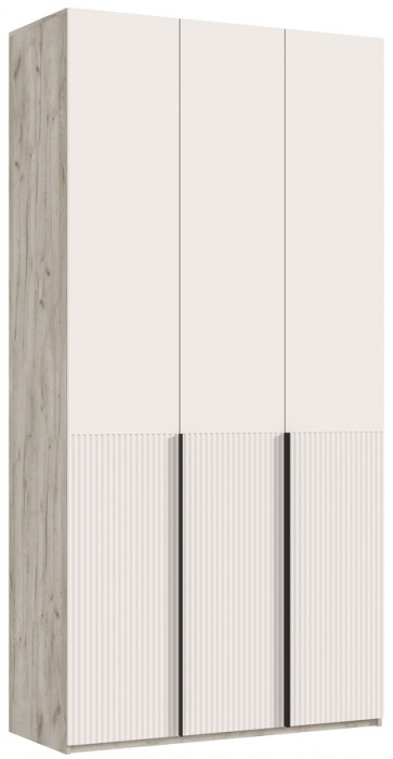 Марвэл Шкаф 3-х створчатый 1200, с доп.ящиками, Крафт серый/Кашемир