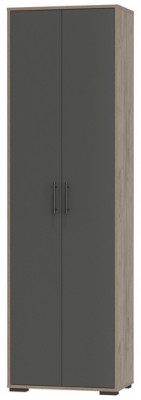 Прихожая 2-3430дкт/граф Домино - Шкаф для одежды, цвет дуб крафт табачный/графит, ШхГхВ 60х36х202 см.