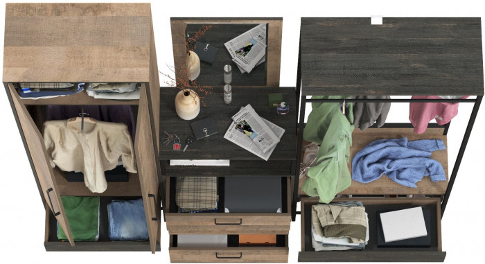 Трувор Прихожая 236, дуб гранж песочный/интра