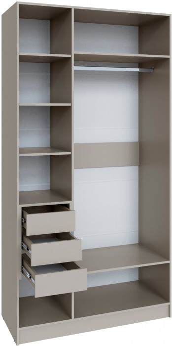 Шкаф Мадрид (1,2) с 3 ящ. внутри без зеркала, Кашемир