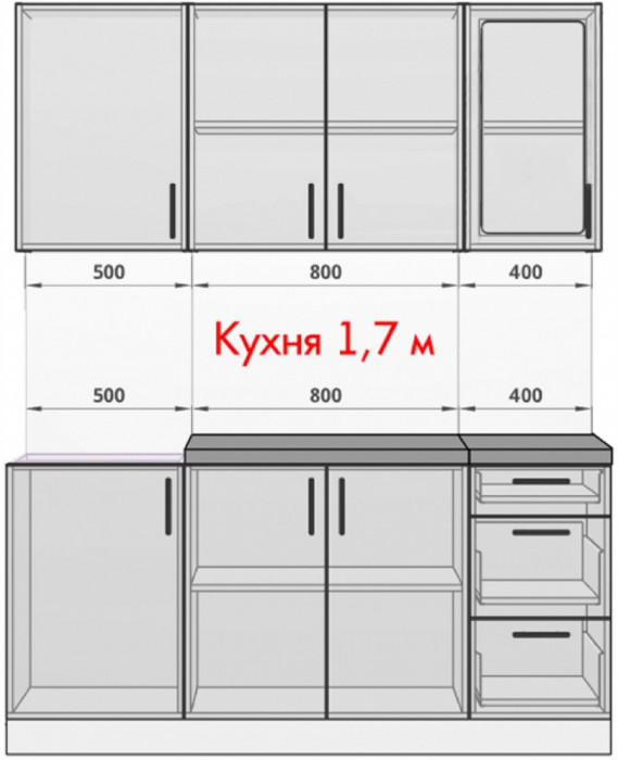 Кухня МДФ Констанция 1700 компоновка 1 (Мускат)