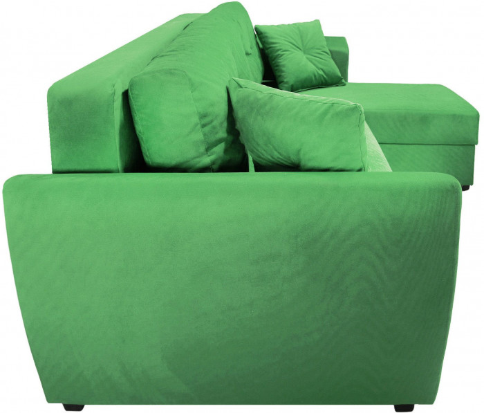 Диван-кровать угловой Амстердам Люкс, 150х200, еврокнижка, независимый пружинный блок, велюр, зеленый