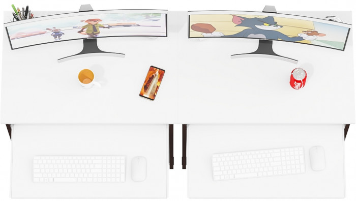 Два стола компьютерных С-МД-СК11-1, венге/белый шагрень