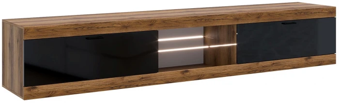 Прага Модульная Гостиная, вариант №2, Дуб Делано/Черный глянец