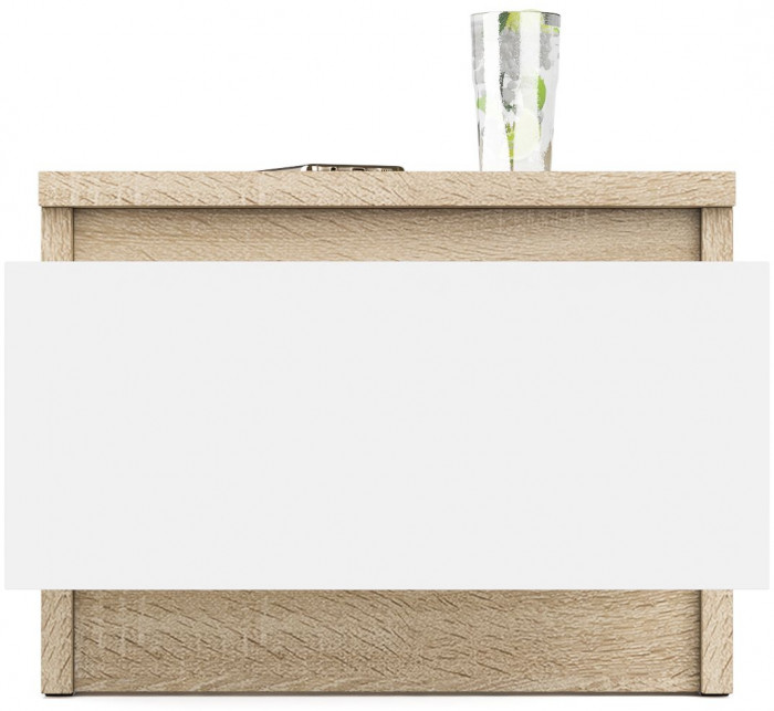 Мори Тумба прикроватная ТПМ400.1, дуб сонома/белый