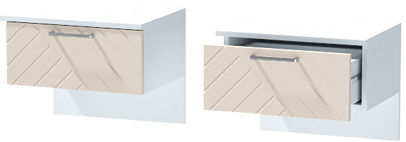 Тумба приставная "Иннэс-7", Белый/Тирамису матовый