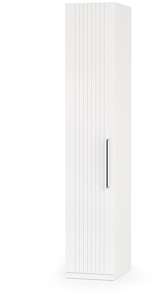 Валенсия Спальня 13.207 Шкаф-пенал, цвет ЛДСП белый шагрень/МДФ белый шагрень, ШхГхВ 42х54,1х225,3 см., универсальная сборка