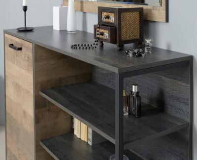 Трувор Прихожая 184, цвет дуб гранж песочный/интра, ШхГхВ 189х36,9х195 см., универсальная сборка