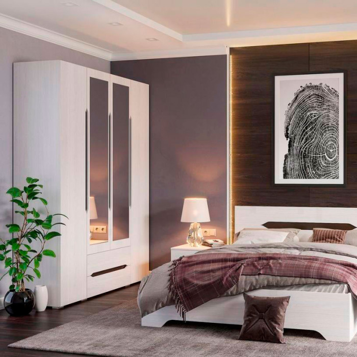 ВАЛЕНСИЯ ШК 014 шкаф 4х ств. с ящиками (1,6х2,2х0,5) дуб анкор