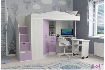 Кровать-чердак Юниор 4 (Винтерберг/Ирис)