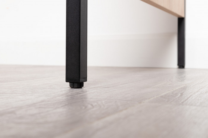 Брюс два Стола 12.157 + два Комода 16.233, цвет чёрный/Battle rock Santiago/столешница МДФ ель карпатская, 486,8х62,6(38,3)х75(85,6) см., ун. сб.