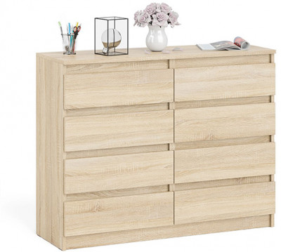 Мори Комод МК1200.8, цвет дуб сонома, ШхГхВ 120,4х41х94 см.