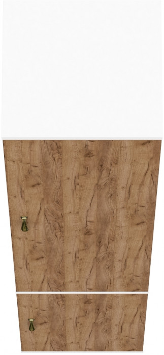 Лидер-8 Модуль Пенал МД 21Б, цвет белый шагрень/крафт золото, ШхГхВ 40х37,5х190 см., универсальная сборка, выдвижная штанга и полка снизу