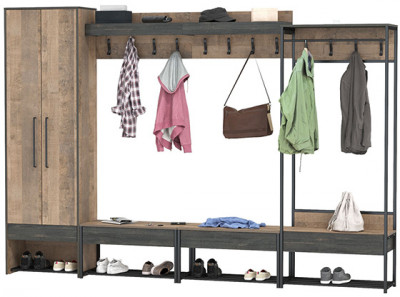 Трувор Прихожая 243, дуб гранж песочный/интра