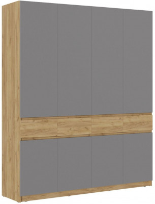 Шкаф Бостон ЛДСП ШК-004 (Серый Шифер, Дуб Крафт Золотой)