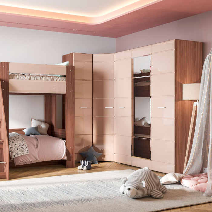 Симба пенал (400*2000*570) дуб белфорт/белый глянец