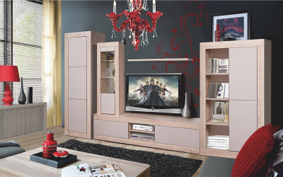 Набор мебели для гостиной "Лондон", набор 2 - Дуб сонома/Капучино светлый