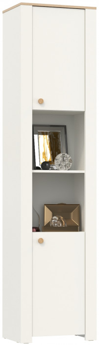 Джастин 16.306 Шкаф торцевой, цвет белый шагрень/дуб белый эксклюзив, ШхГхВ 54,8х38,9х225,7 см., универсальная сборка