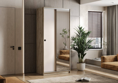 Шкаф-купе Альянс 1,0м, Крафт серый/Кашемир