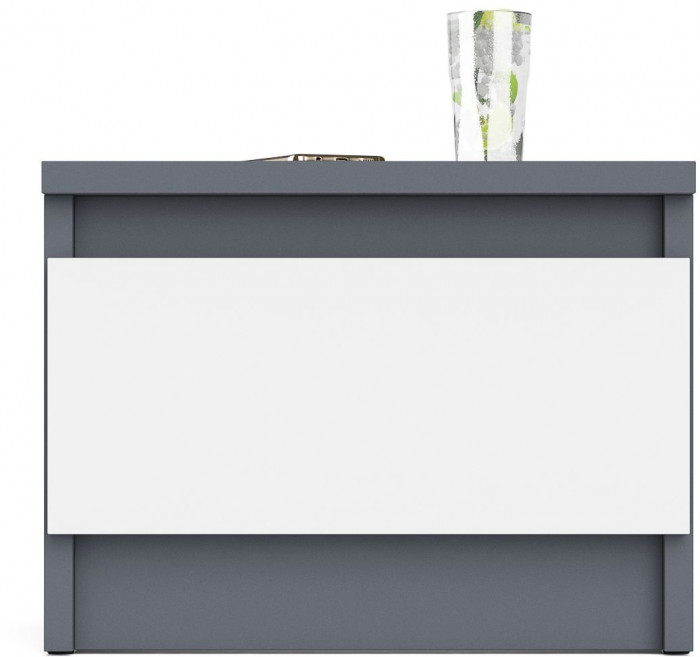 Мори Тумба прикроватная ТПМ400.1, цвет графит/белый, ШхГхВ 40,4х34,6х30 см.