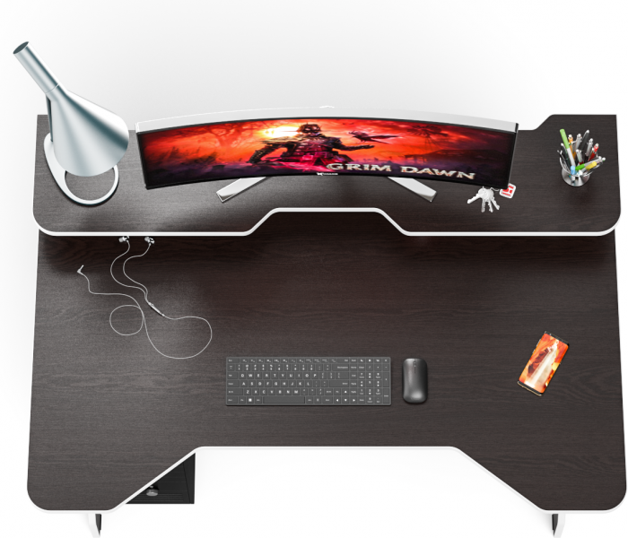 Надстройка для стола компьютерного С-МД-СК5-1400, цвет венге/кромка белая, ШхГхВ 140х30х17,8(15,6) см.